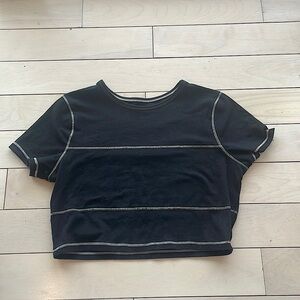 Social Tourist black crop top in size small